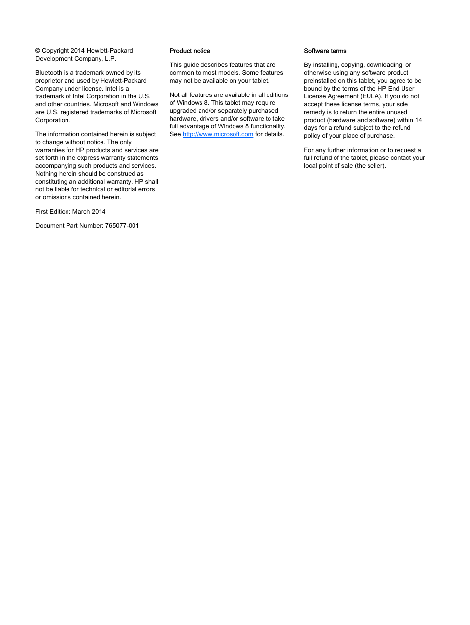 HP Pro Tablet 610 G1 PC User Manual | Page 2 / 48