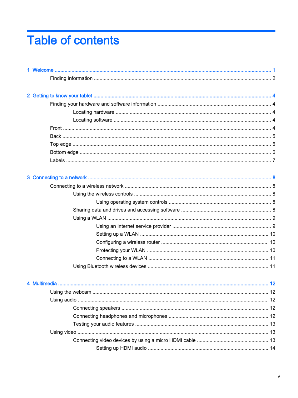 HP Pro Tablet 610 G1 PC User Manual | Page 5 / 48