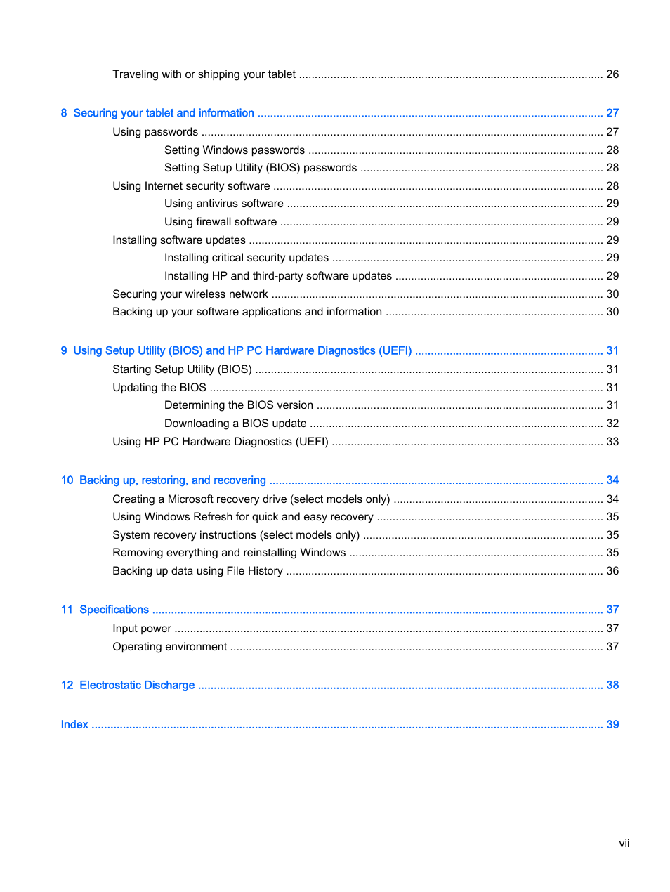HP Pro Tablet 610 G1 PC User Manual | Page 7 / 48