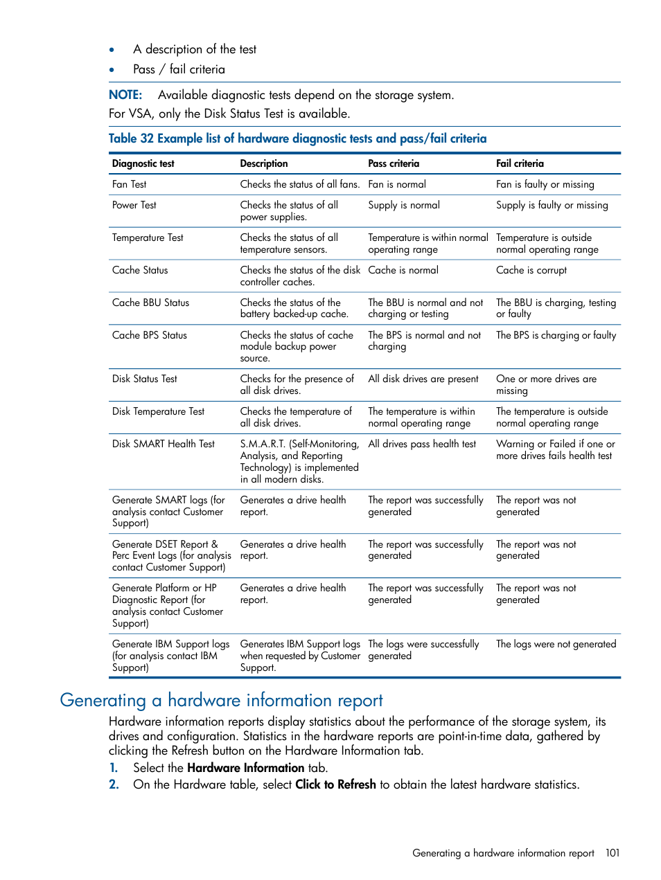 Generating a hardware information report | HP StoreVirtual 4000 Storage User Manual | Page 101 / 288