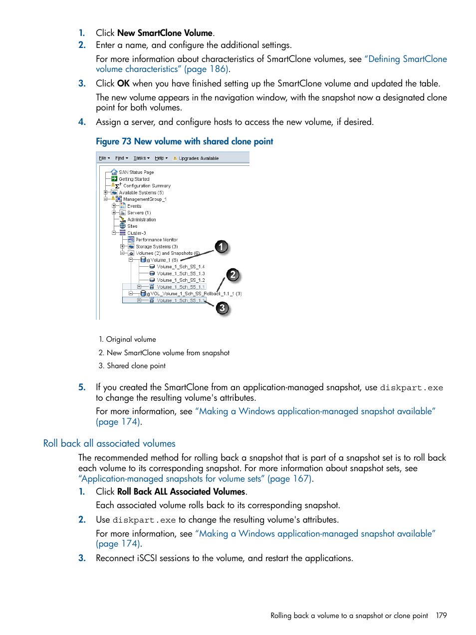 Roll back all associated volumes | HP StoreVirtual 4000 Storage User Manual | Page 179 / 288