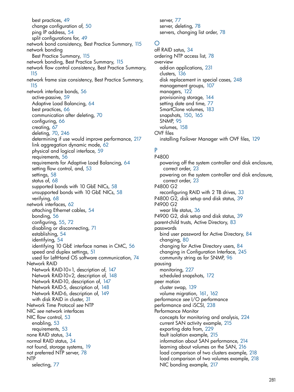 HP StoreVirtual 4000 Storage User Manual | Page 281 / 288