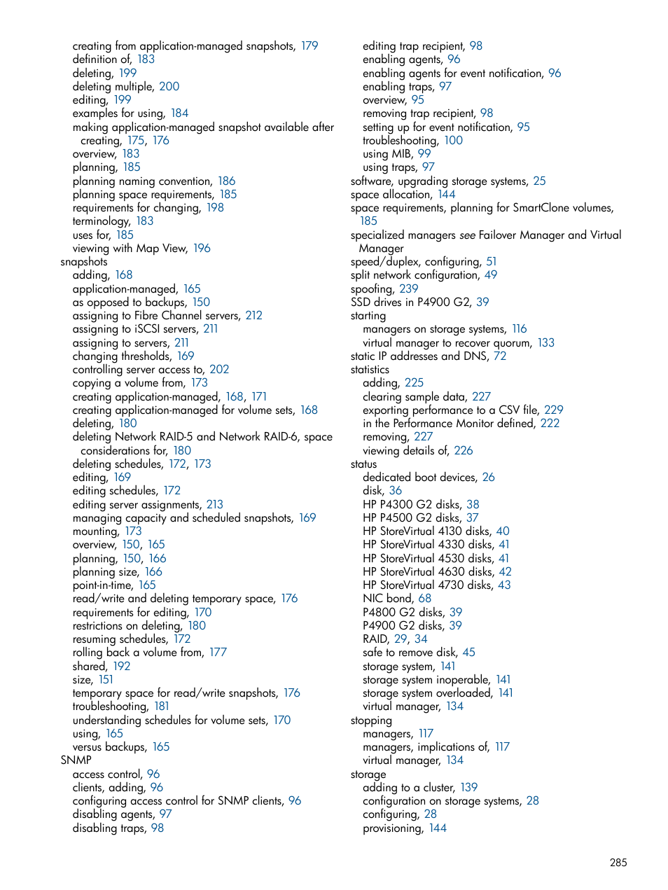 HP StoreVirtual 4000 Storage User Manual | Page 285 / 288