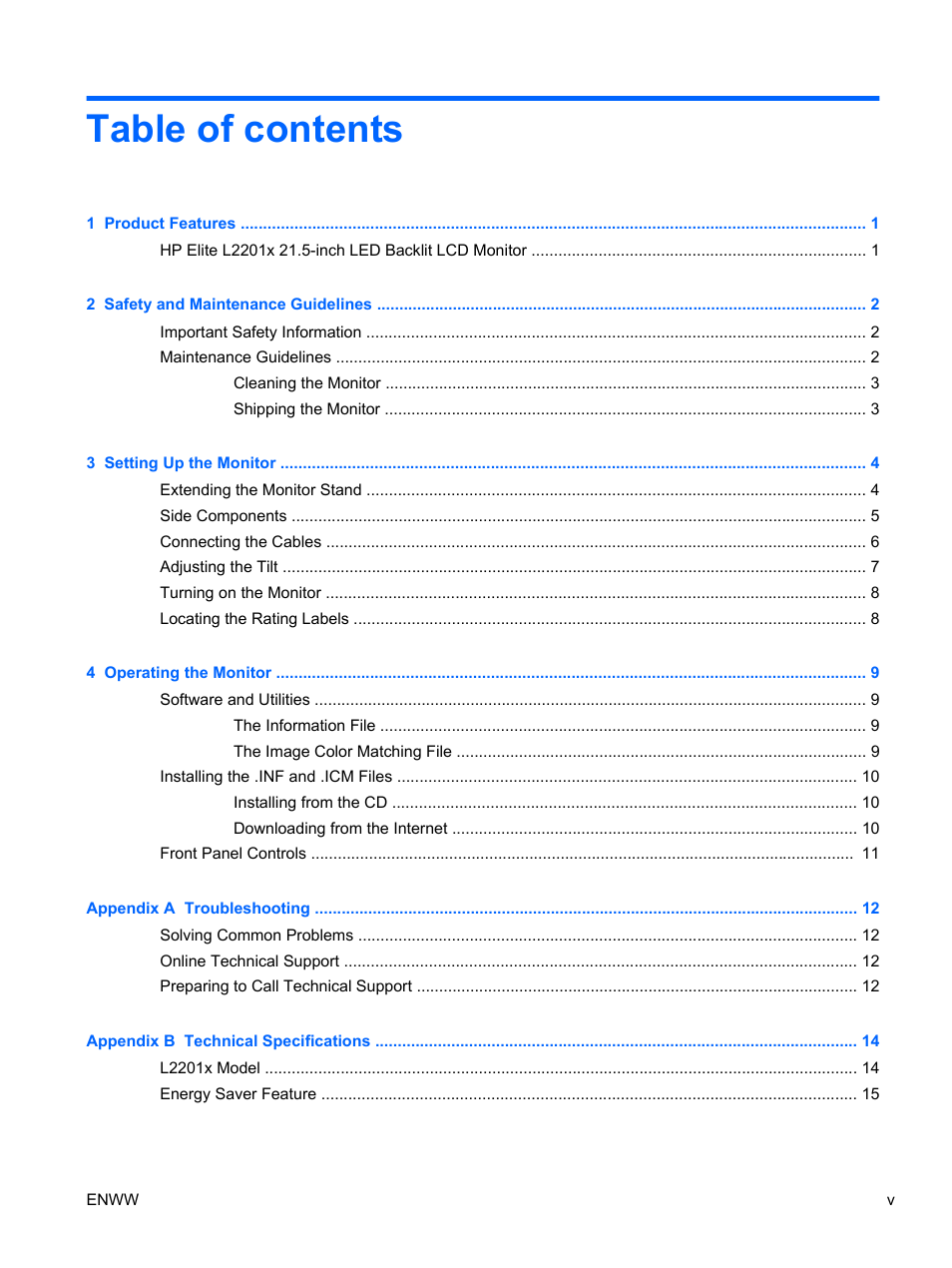 HP Elite L2201x 21.5-inch LED Backlit LCD Monitor User Manual | Page 5 / 28