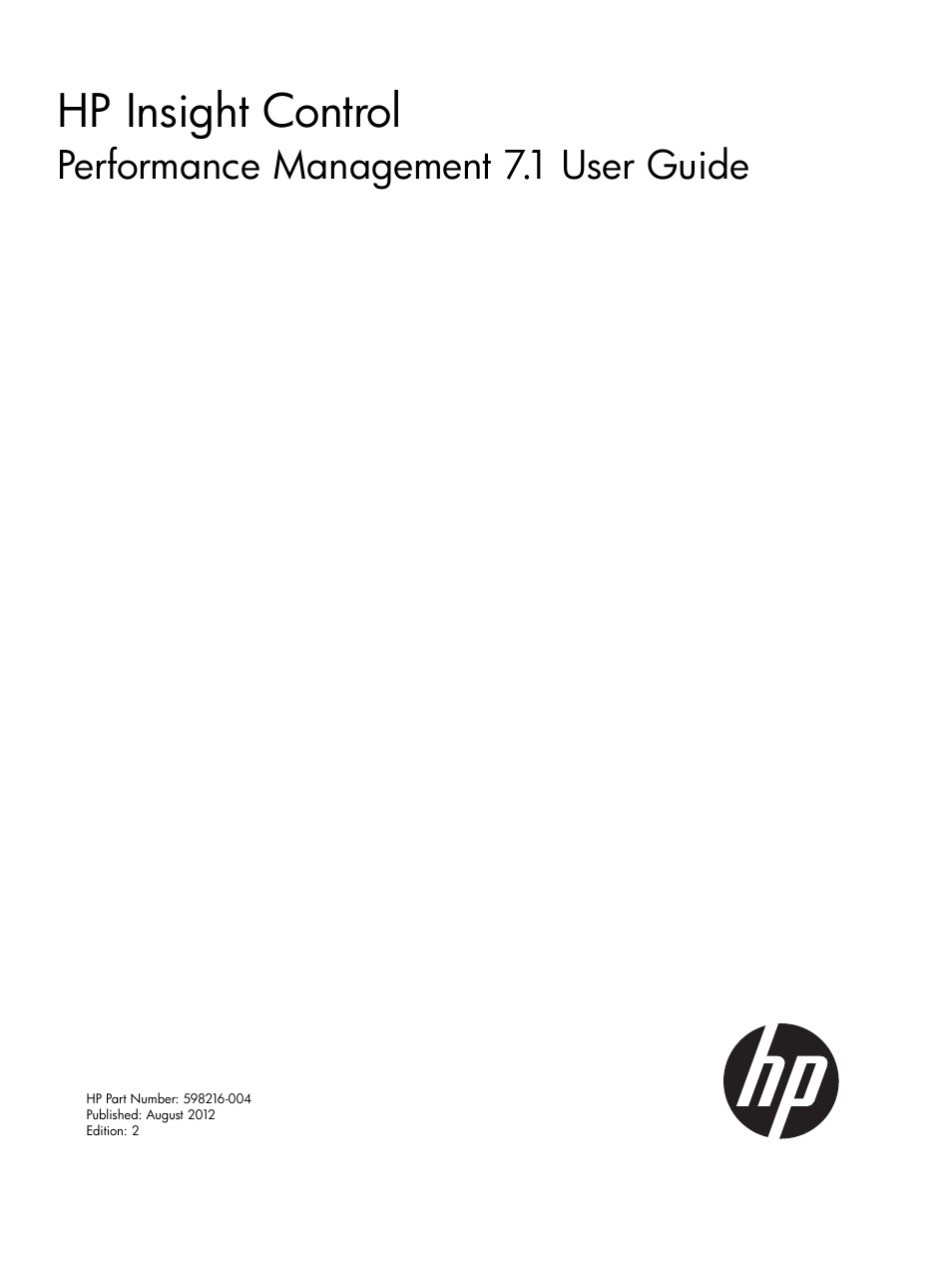 HP Insight Control User Manual | 75 pages