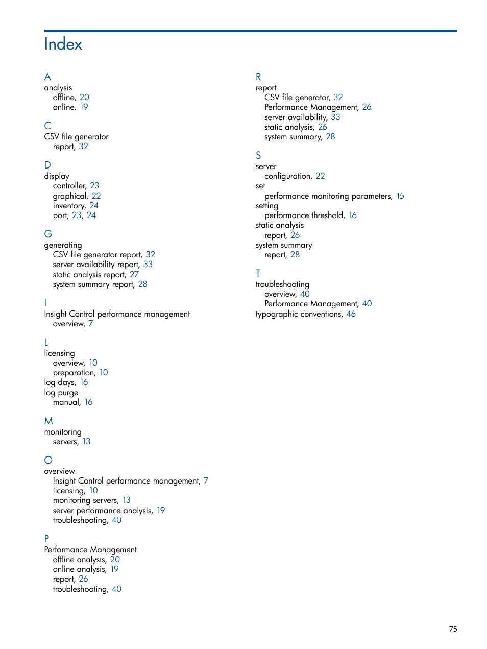 Index | HP Insight Control User Manual | Page 75 / 75
