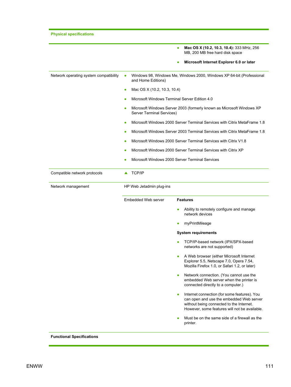 Enww 111 | HP Officejet Pro K550 Printer User Manual | Page 119 / 138