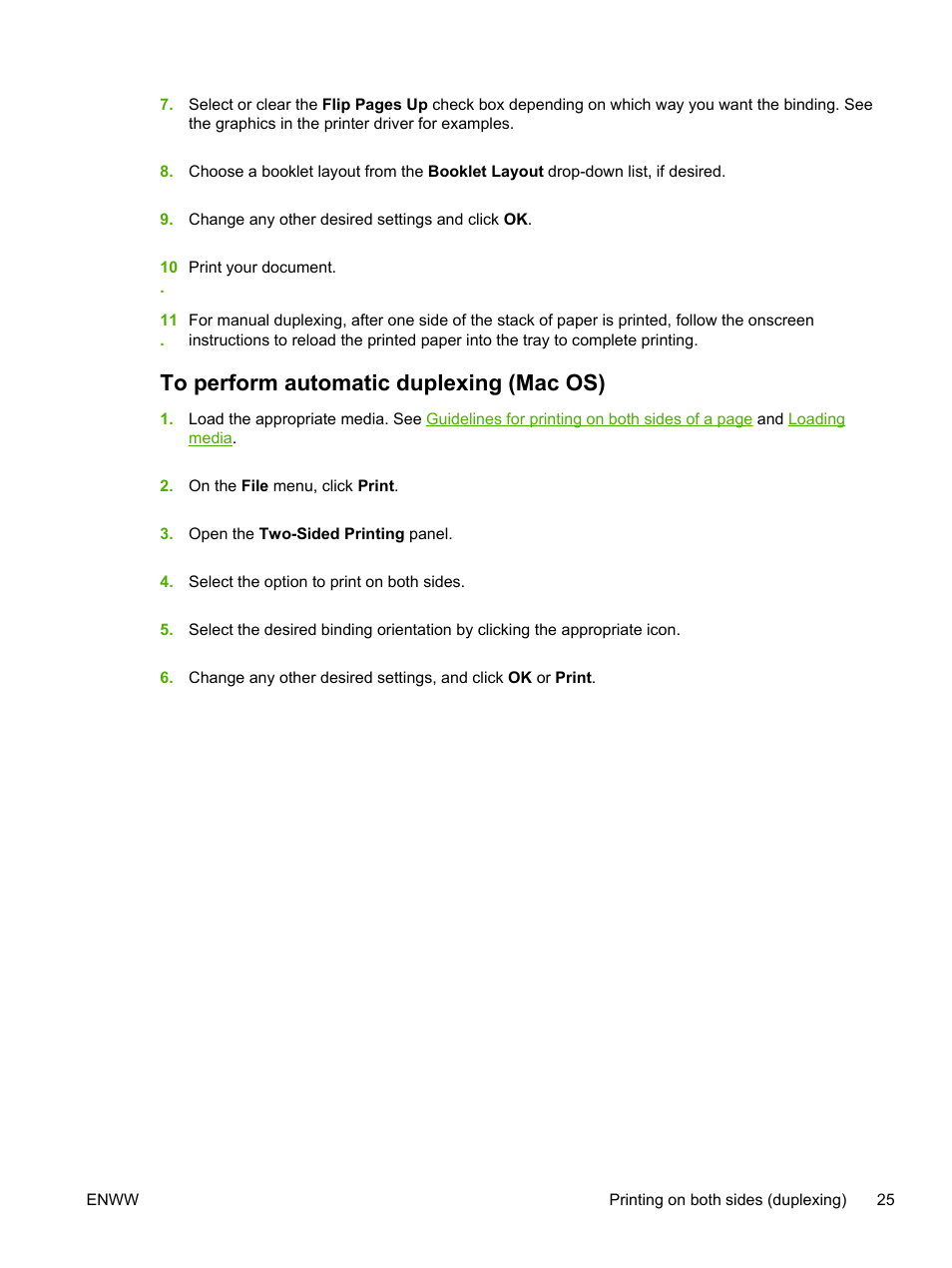 To perform automatic duplexing (mac os) | HP Officejet Pro K550 Printer User Manual | Page 33 / 138