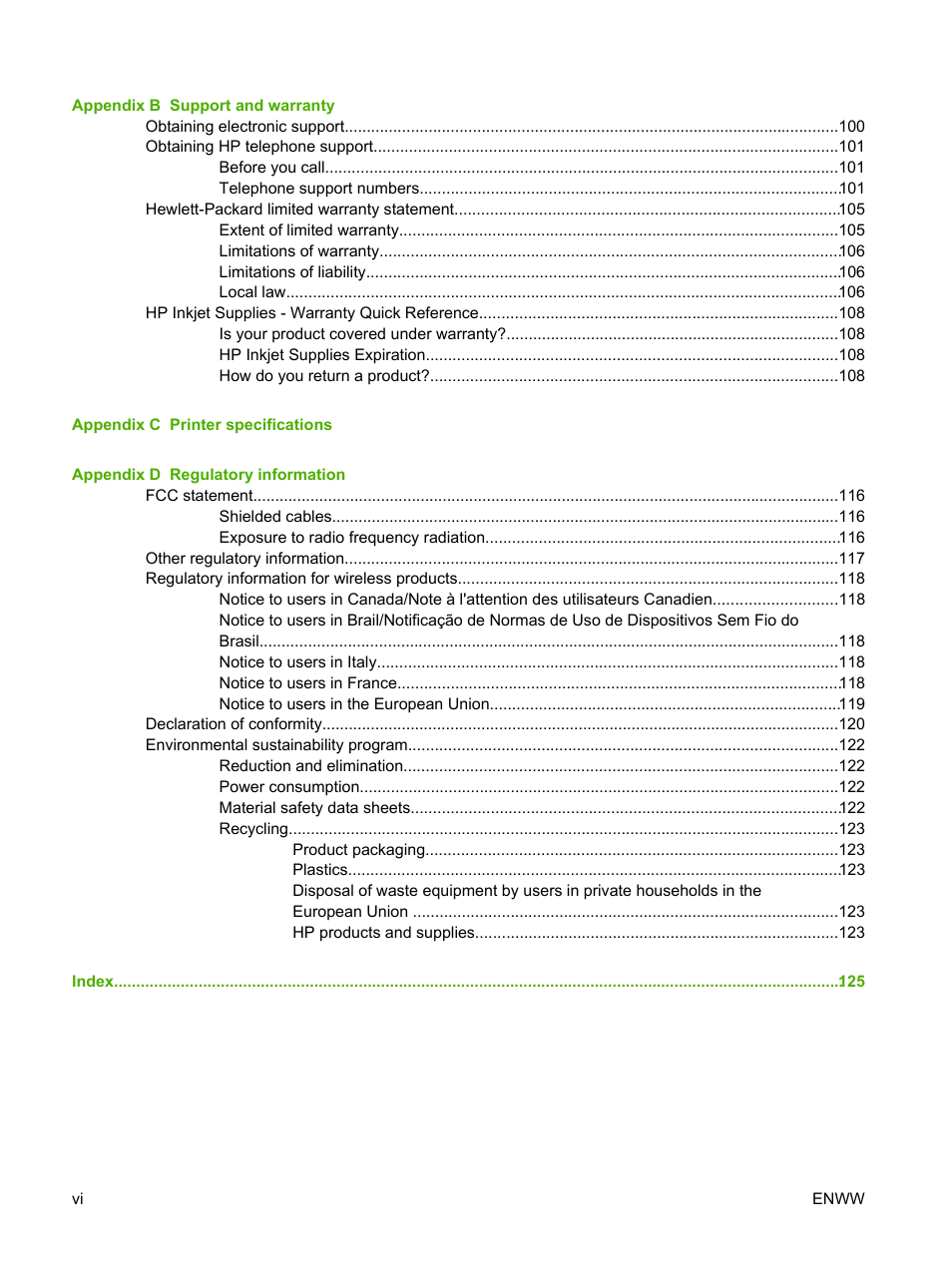 HP Officejet Pro K550 Printer User Manual | Page 8 / 138