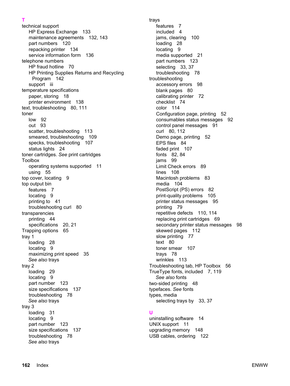 HP Color LaserJet 2550 Printer series User Manual | Page 172 / 176