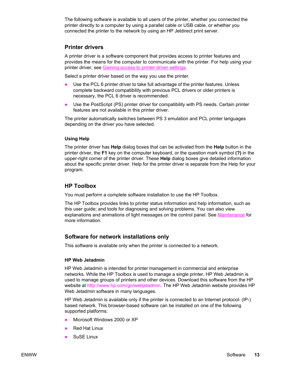 HP Color LaserJet 2550 Printer series User Manual | Page 23 / 176