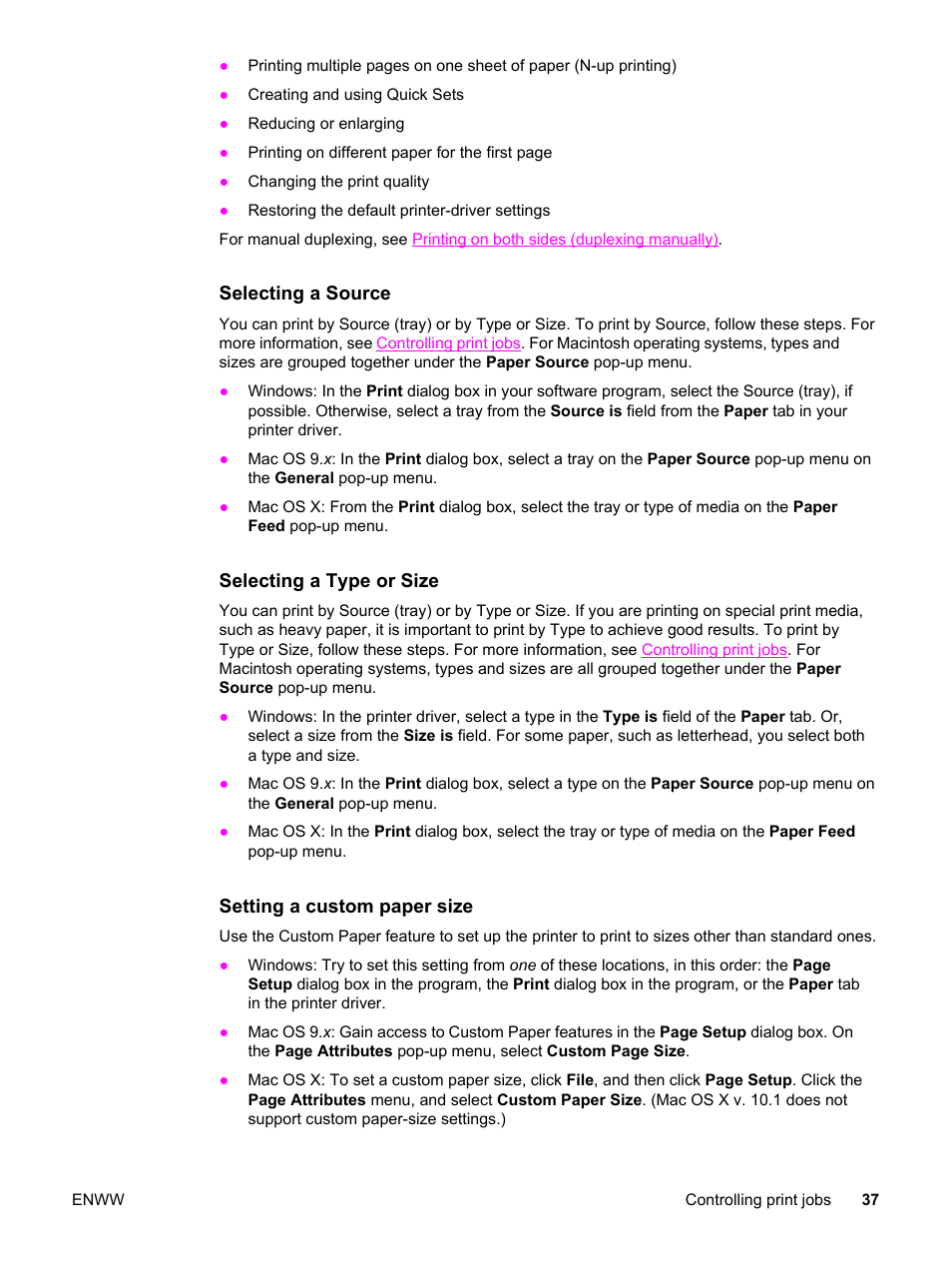 HP Color LaserJet 2550 Printer series User Manual | Page 47 / 176