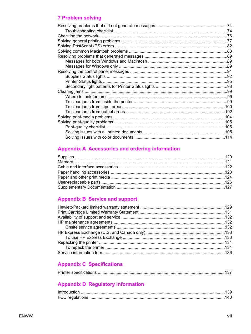 HP Color LaserJet 2550 Printer series User Manual | Page 9 / 176