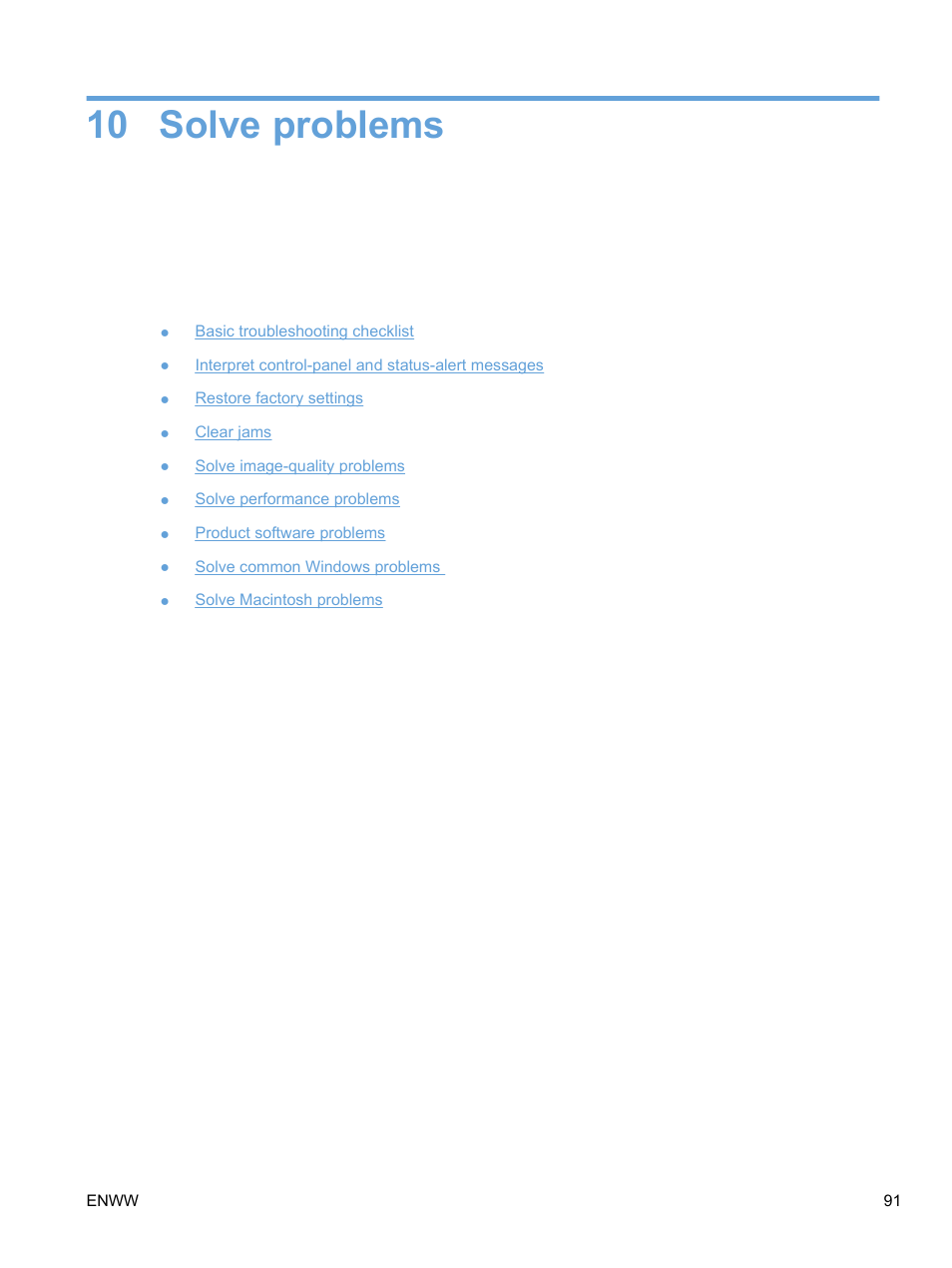 Solve problems, 10 solve problems | HP Color LaserJet Professional CP5225 Printer series User Manual | Page 103 / 168