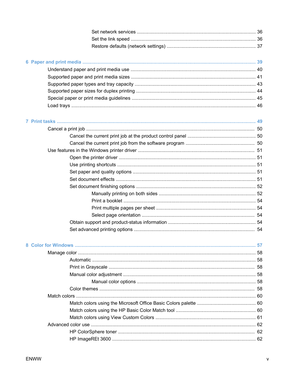 HP Color LaserJet Professional CP5225 Printer series User Manual | Page 7 / 168