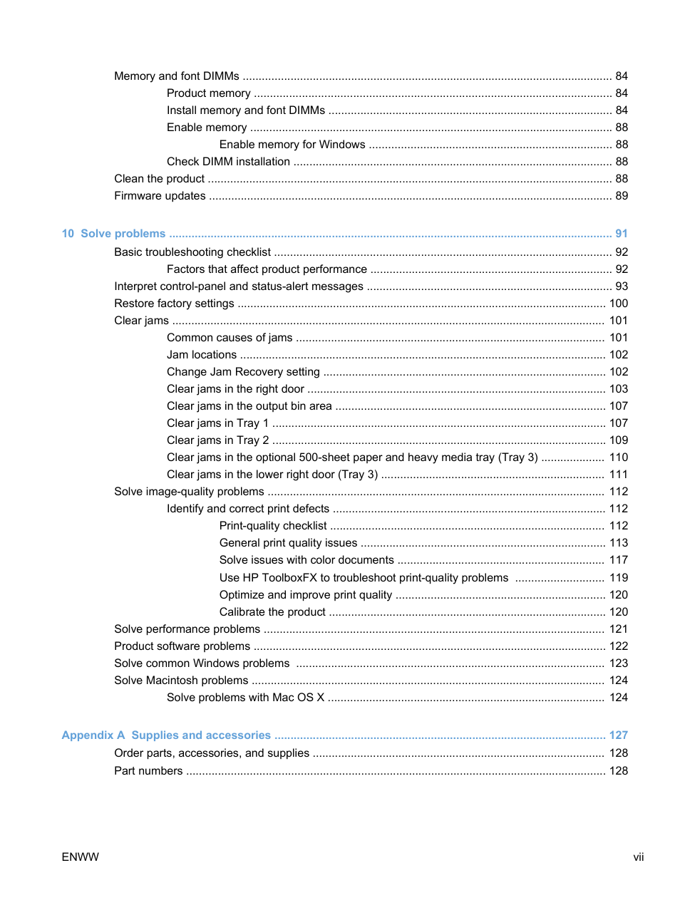 HP Color LaserJet Professional CP5225 Printer series User Manual | Page 9 / 168
