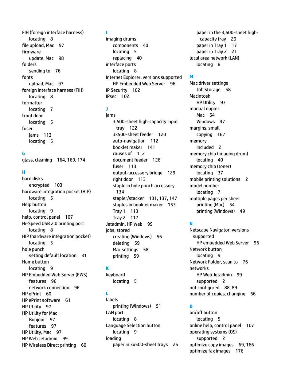 HP Color LaserJet Enterprise flow M880 Multifunction Printer series User Manual | Page 198 / 202