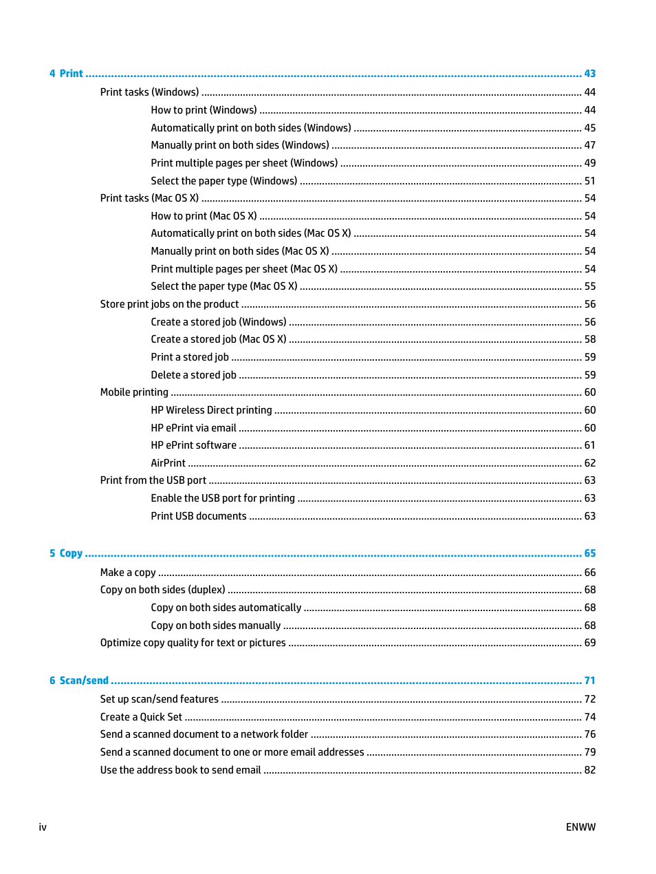 HP Color LaserJet Enterprise flow M880 Multifunction Printer series User Manual | Page 6 / 202