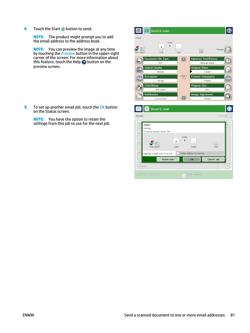 HP Color LaserJet Enterprise flow M880 Multifunction Printer series User Manual | Page 91 / 202