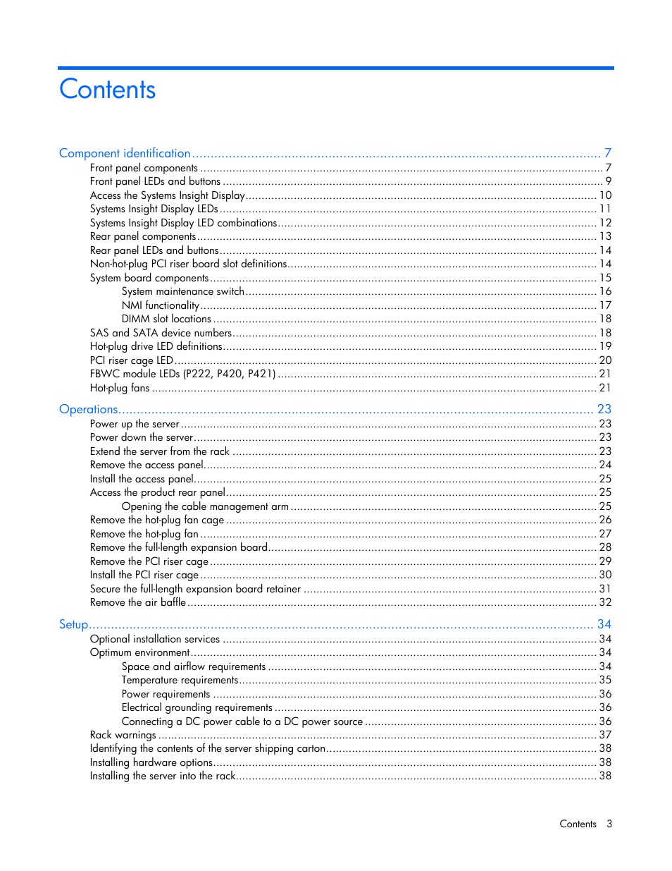 HP ProLiant DL380p Gen8 Server User Manual | Page 3 / 134