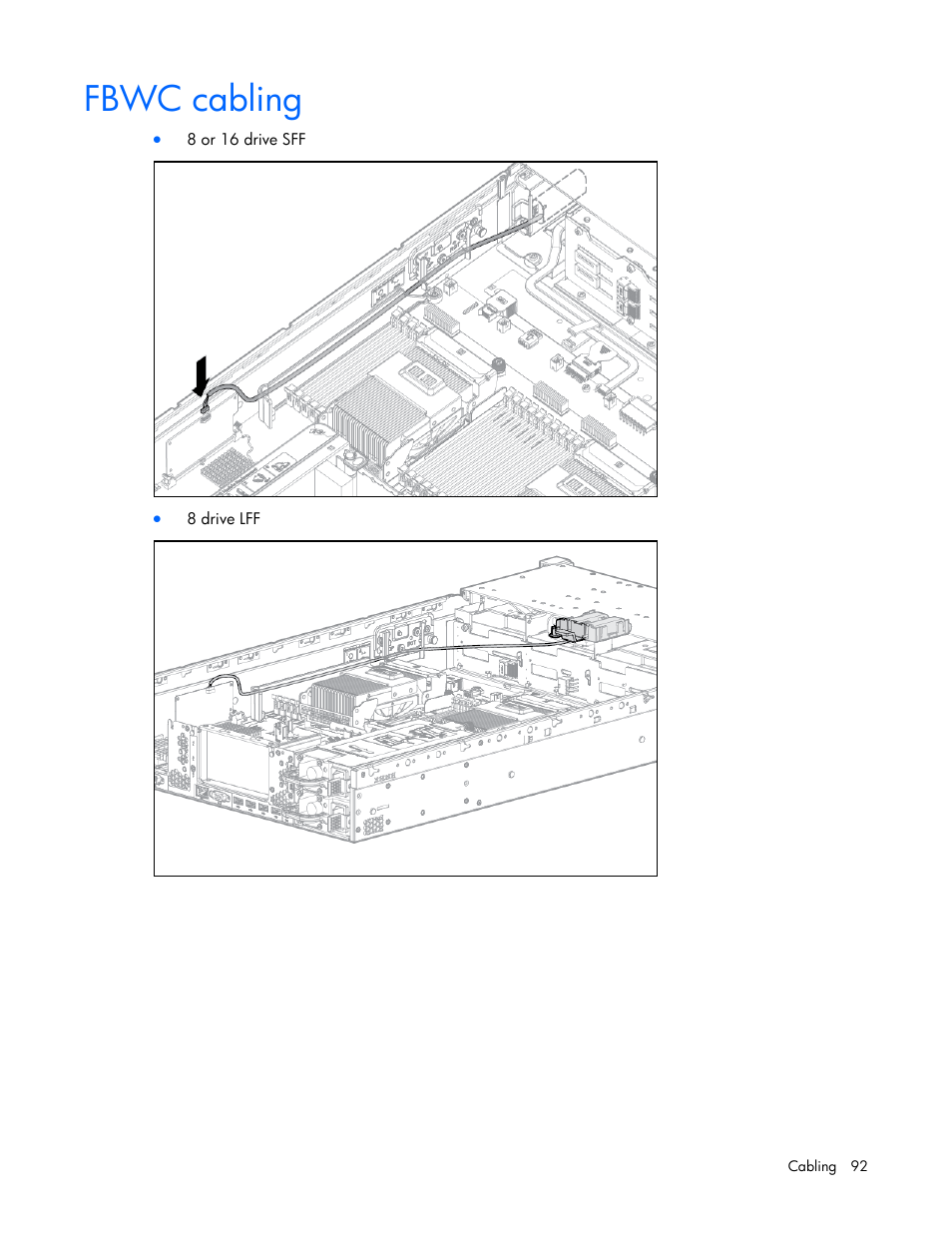 Fbwc cabling | HP ProLiant DL380p Gen8 Server User Manual | Page 92 / 134