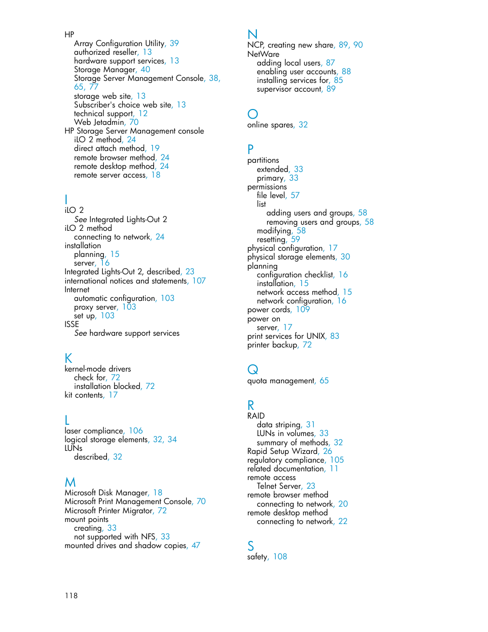 HP ProLiant ML310 G3 Storage Server User Manual | Page 118 / 119