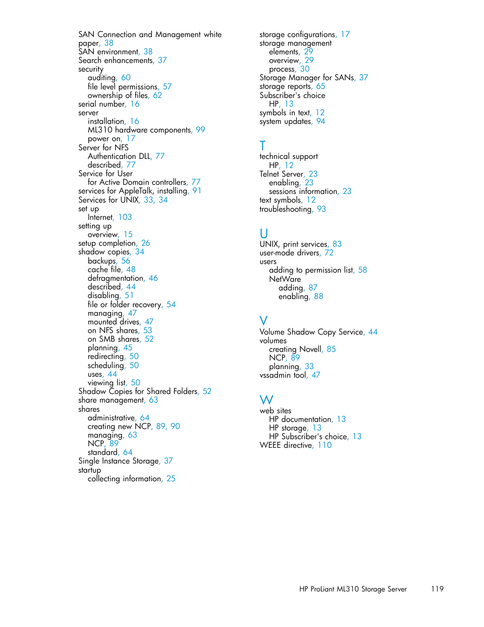 HP ProLiant ML310 G3 Storage Server User Manual | Page 119 / 119