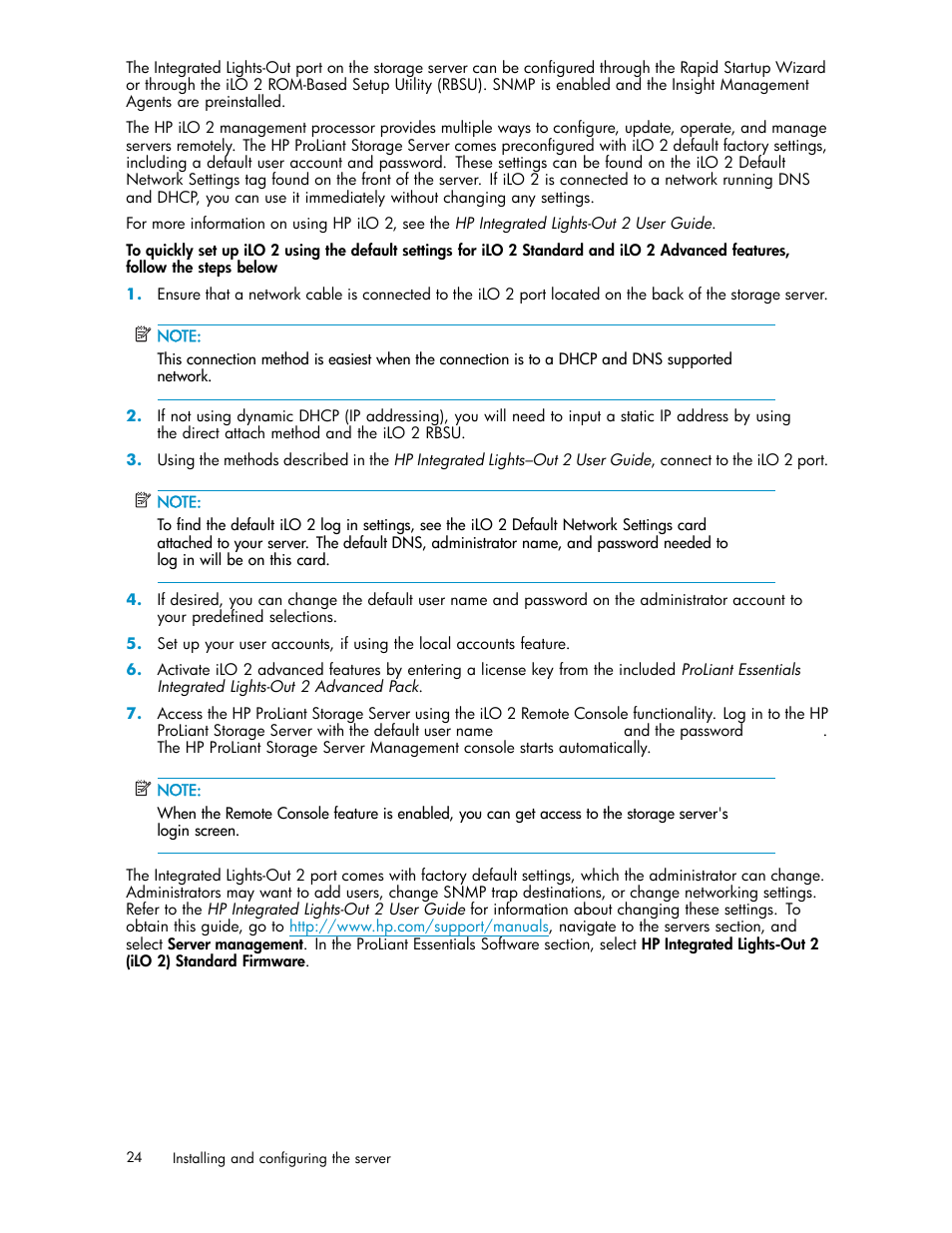 HP ProLiant ML310 G3 Storage Server User Manual | Page 24 / 119