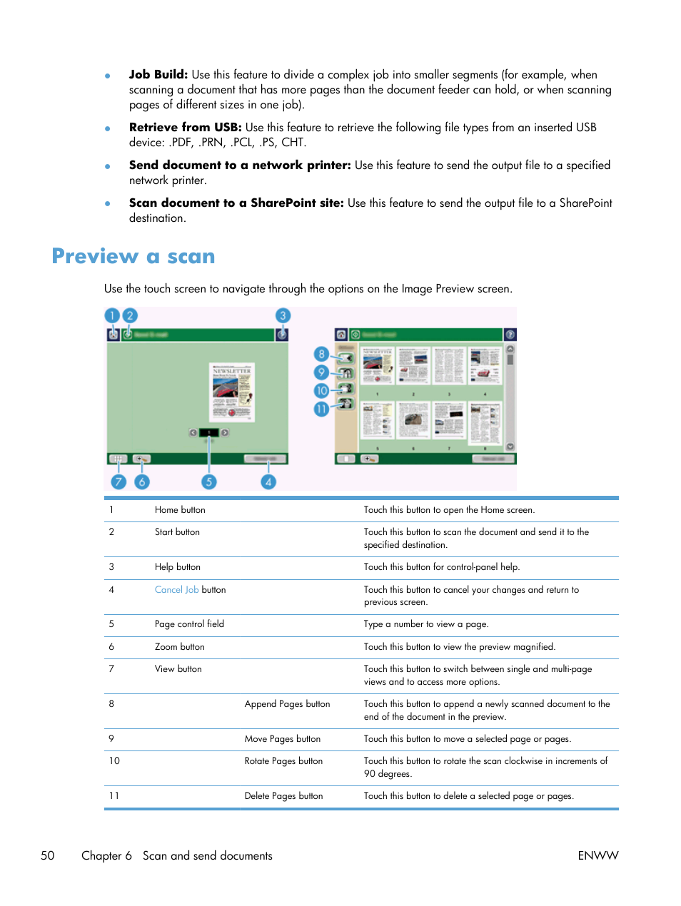 Preview a scan | HP Digital Sender Flow 8500 fn1 Document Capture Workstation series User Manual | Page 58 / 110