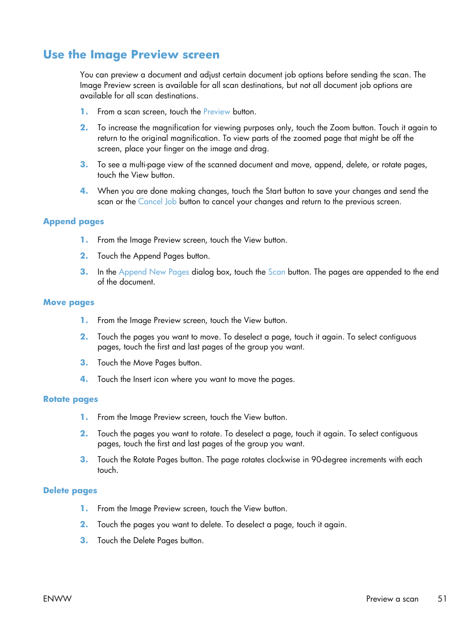 Use the image preview screen | HP Digital Sender Flow 8500 fn1 Document Capture Workstation series User Manual | Page 59 / 110