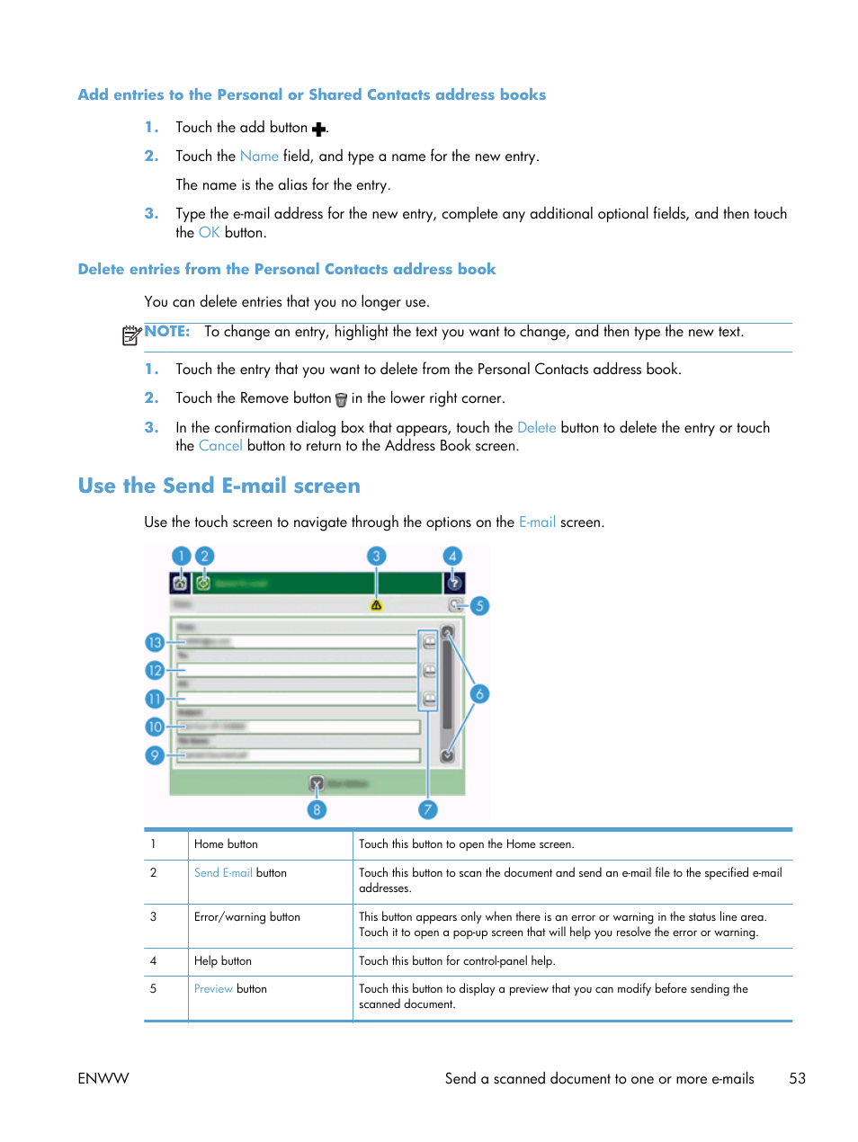 Use the send e-mail screen | HP Digital Sender Flow 8500 fn1 Document Capture Workstation series User Manual | Page 61 / 110