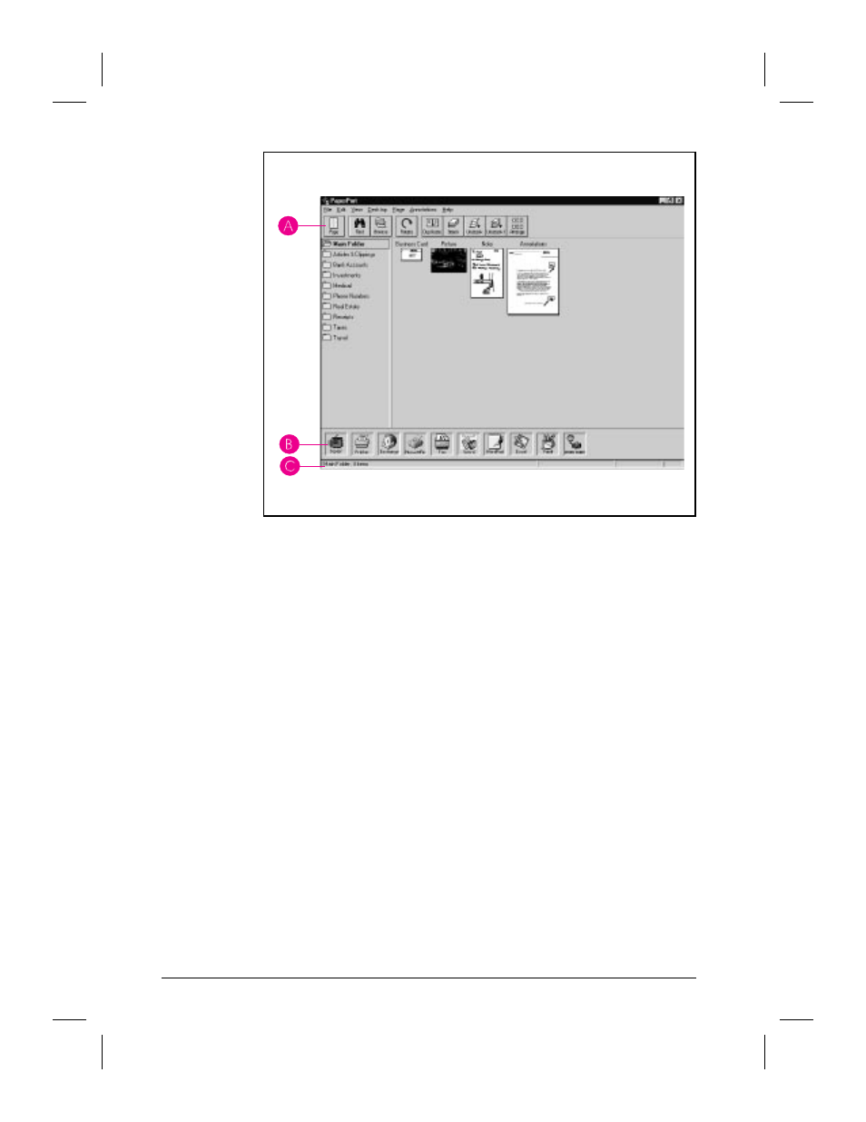 Command bar 48, 49, 52, Link bar 48, Views 48 | Status bar 48, 52, 56, Switching views 48, Switching between 48 | HP Network Scanjet 5 Scanner series User Manual | Page 48 / 140