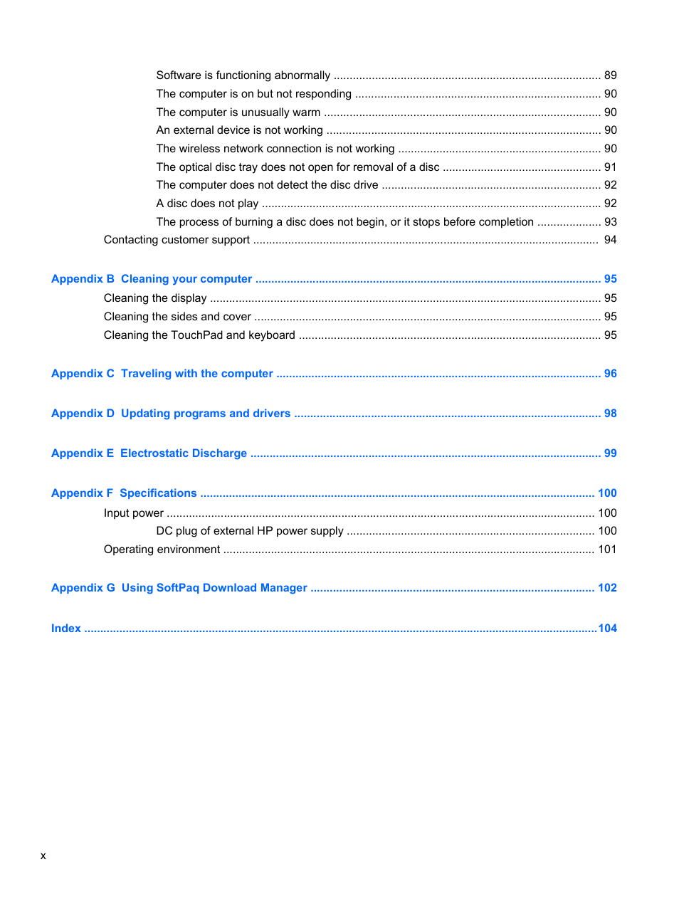 HP Pavilion dv7-6c73ca Entertainment Notebook PC User Manual | Page 10 / 117