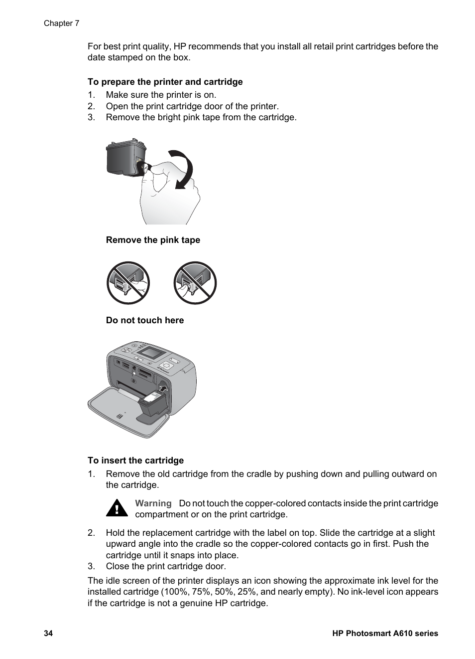 HP Photosmart A617 Compact Photo Printer User Manual | Page 37 / 70