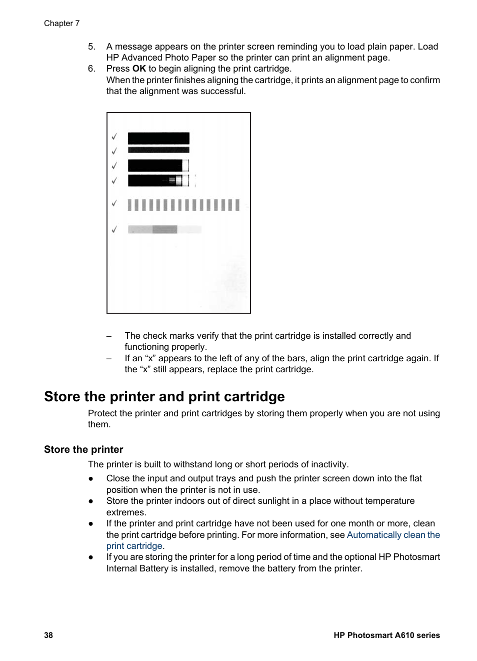 Store the printer and print cartridge, Store the printer, Store the printer store the print cartridge | HP Photosmart A617 Compact Photo Printer User Manual | Page 41 / 70