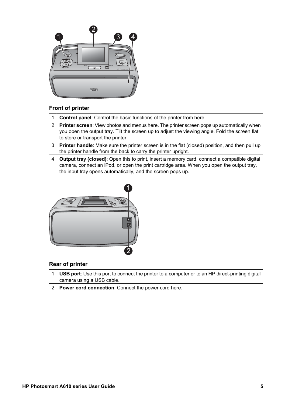 HP Photosmart A617 Compact Photo Printer User Manual | Page 8 / 70