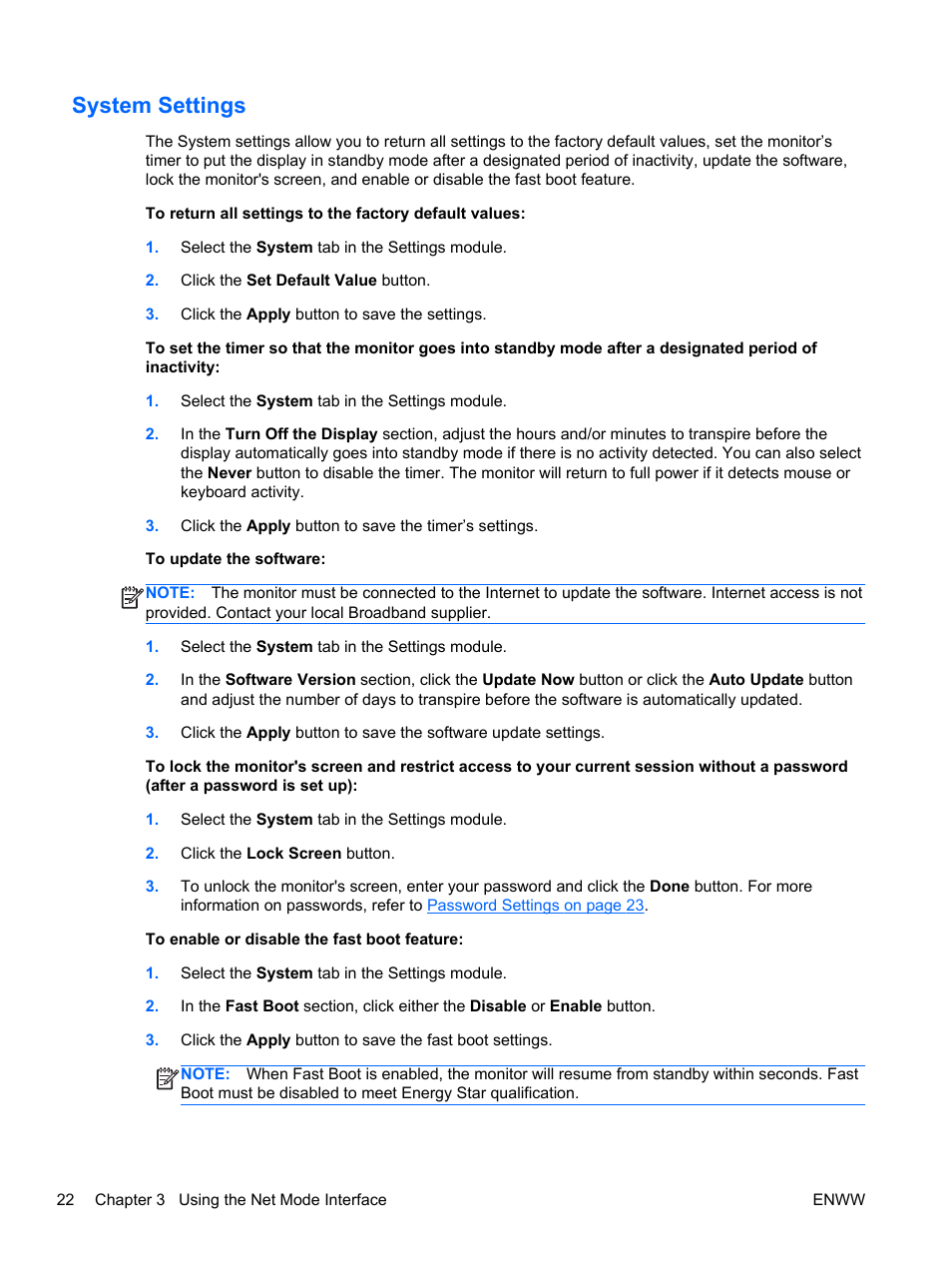 System settings | HP Passport 1912nm 18.5-inch Internet Monitor User Manual | Page 28 / 36