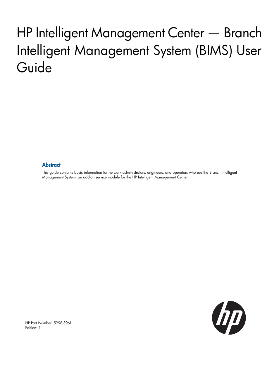 HP IMC Branch Intelligent Management Software User Manual | 69 pages