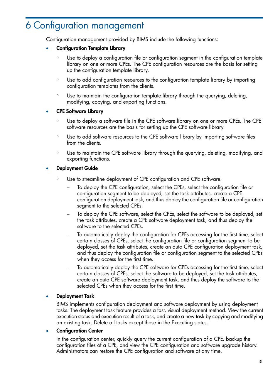 6 configuration management | HP IMC Branch Intelligent Management Software User Manual | Page 31 / 69