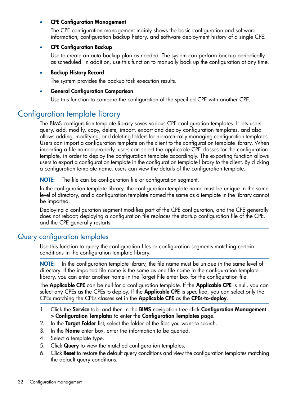 Configuration template library, Query configuration templates | HP IMC Branch Intelligent Management Software User Manual | Page 32 / 69