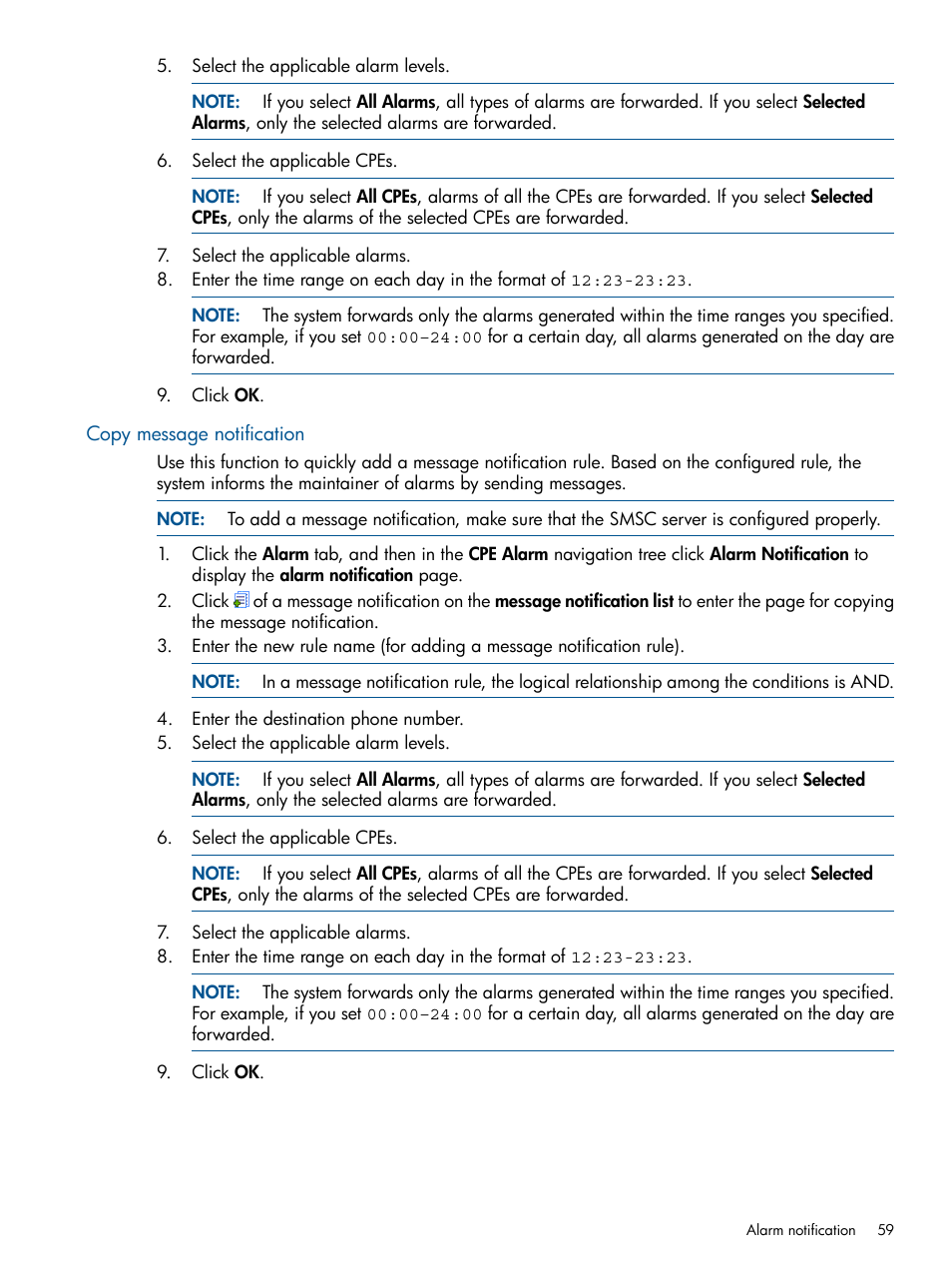 Copy message notification | HP IMC Branch Intelligent Management Software User Manual | Page 59 / 69