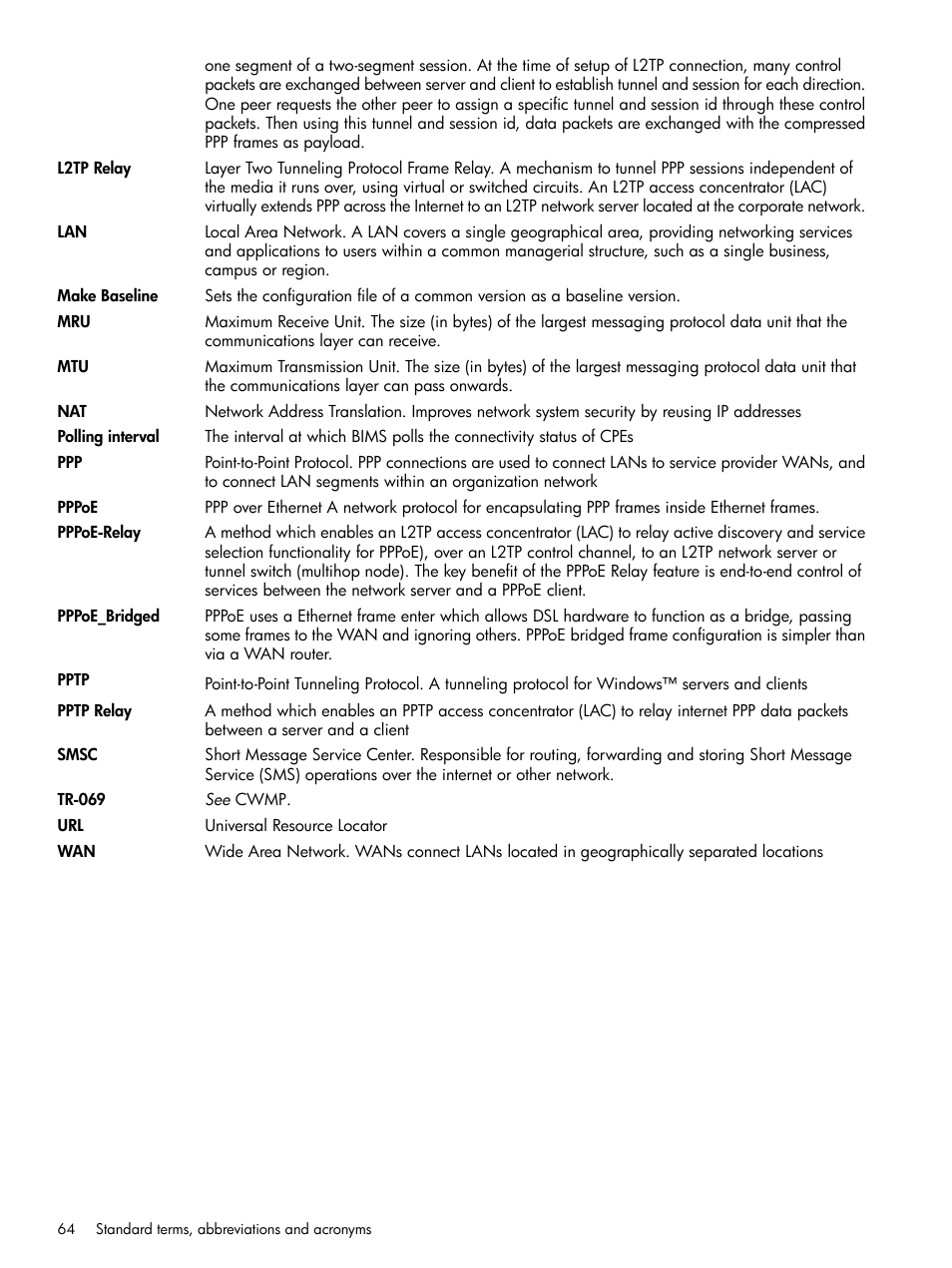 Pppoe_bridged, Pppoe-relay, Pptp_relay | L2tp_relay | HP IMC Branch Intelligent Management Software User Manual | Page 64 / 69