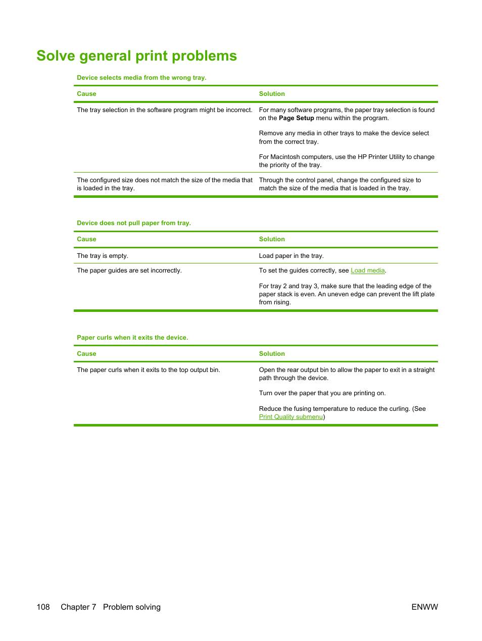 Solve general print problems | HP LaserJet P3005 Printer series User Manual | Page 120 / 218