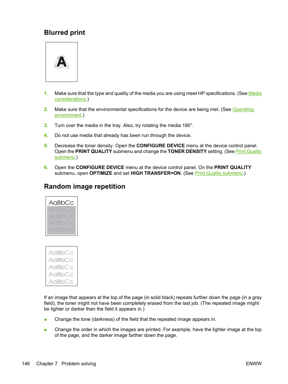 Blurred print, Random image repetition, Blurred print random image repetition | Random image, Repetition, Light) | HP LaserJet P3005 Printer series User Manual | Page 158 / 218