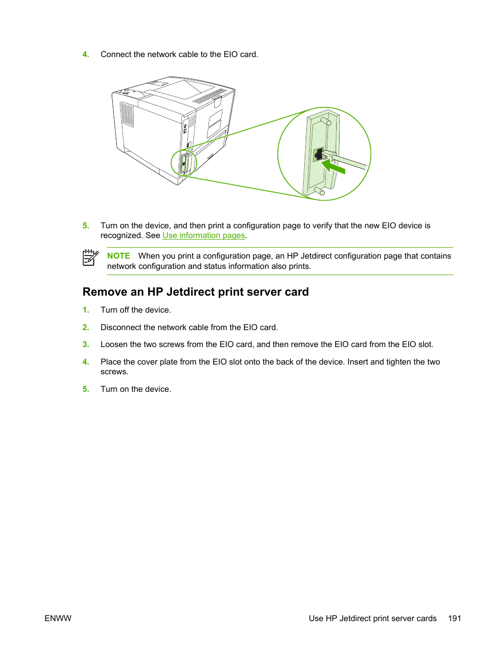 Remove an hp jetdirect print server card | HP LaserJet P3005 Printer series User Manual | Page 203 / 218