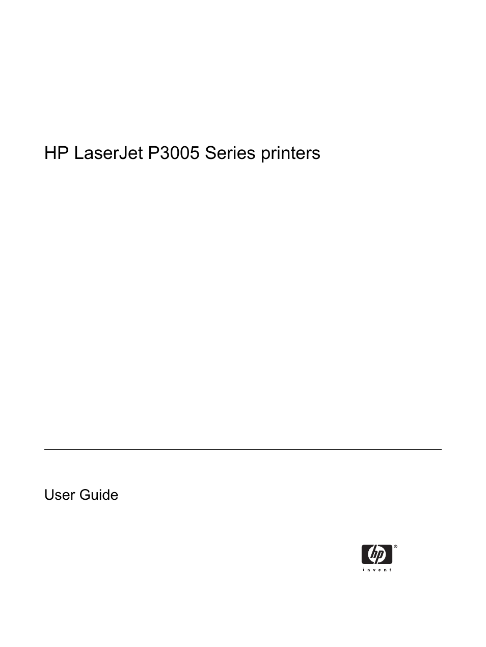 Hp laserjet p3005 series printers | HP LaserJet P3005 Printer series User Manual | Page 3 / 218
