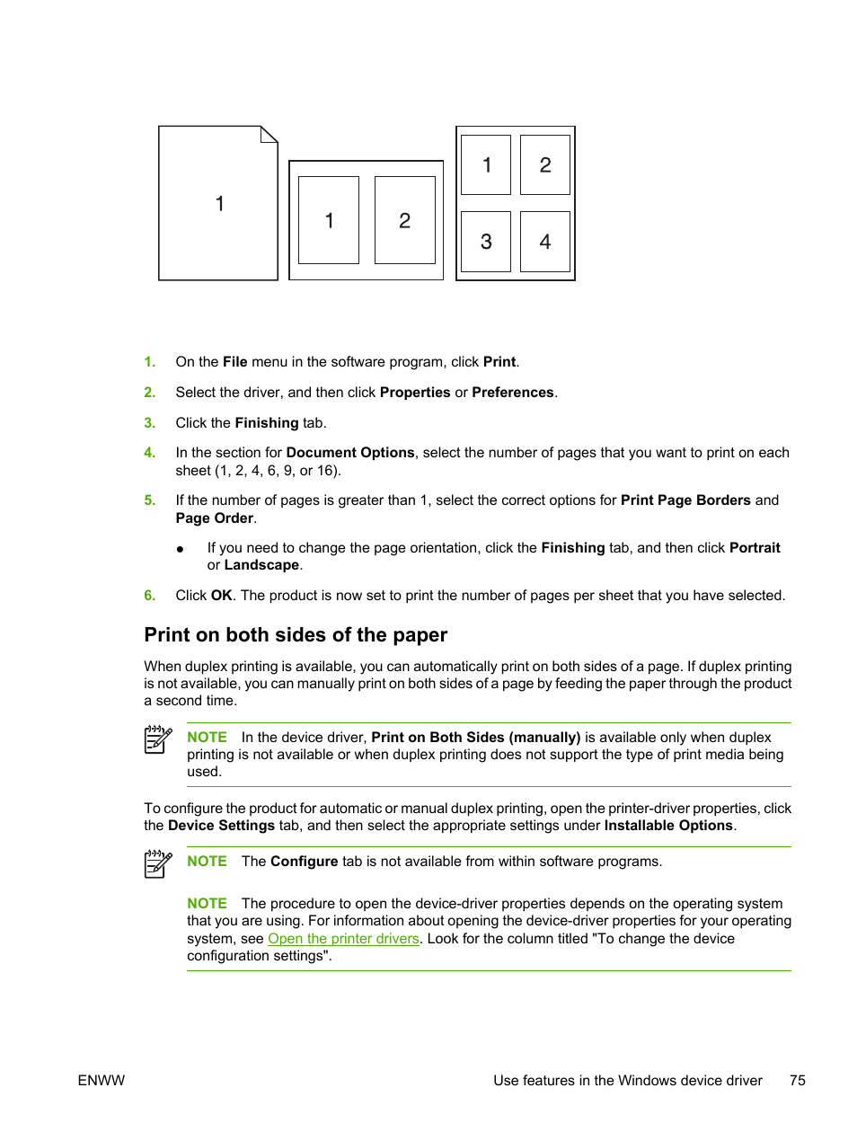 Print on both sides of the paper | HP LaserJet P3005 Printer series User Manual | Page 87 / 218