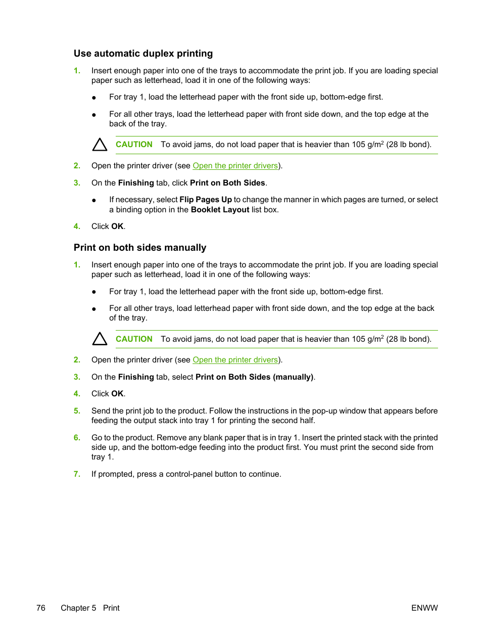 Use automatic duplex printing, Print on both sides manually | HP LaserJet P3005 Printer series User Manual | Page 88 / 218