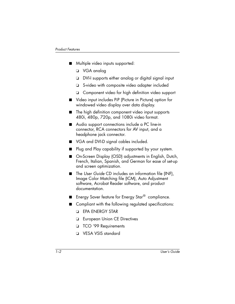 HP f2304 23-inch High Def LCD Monitor User Manual | Page 6 / 56