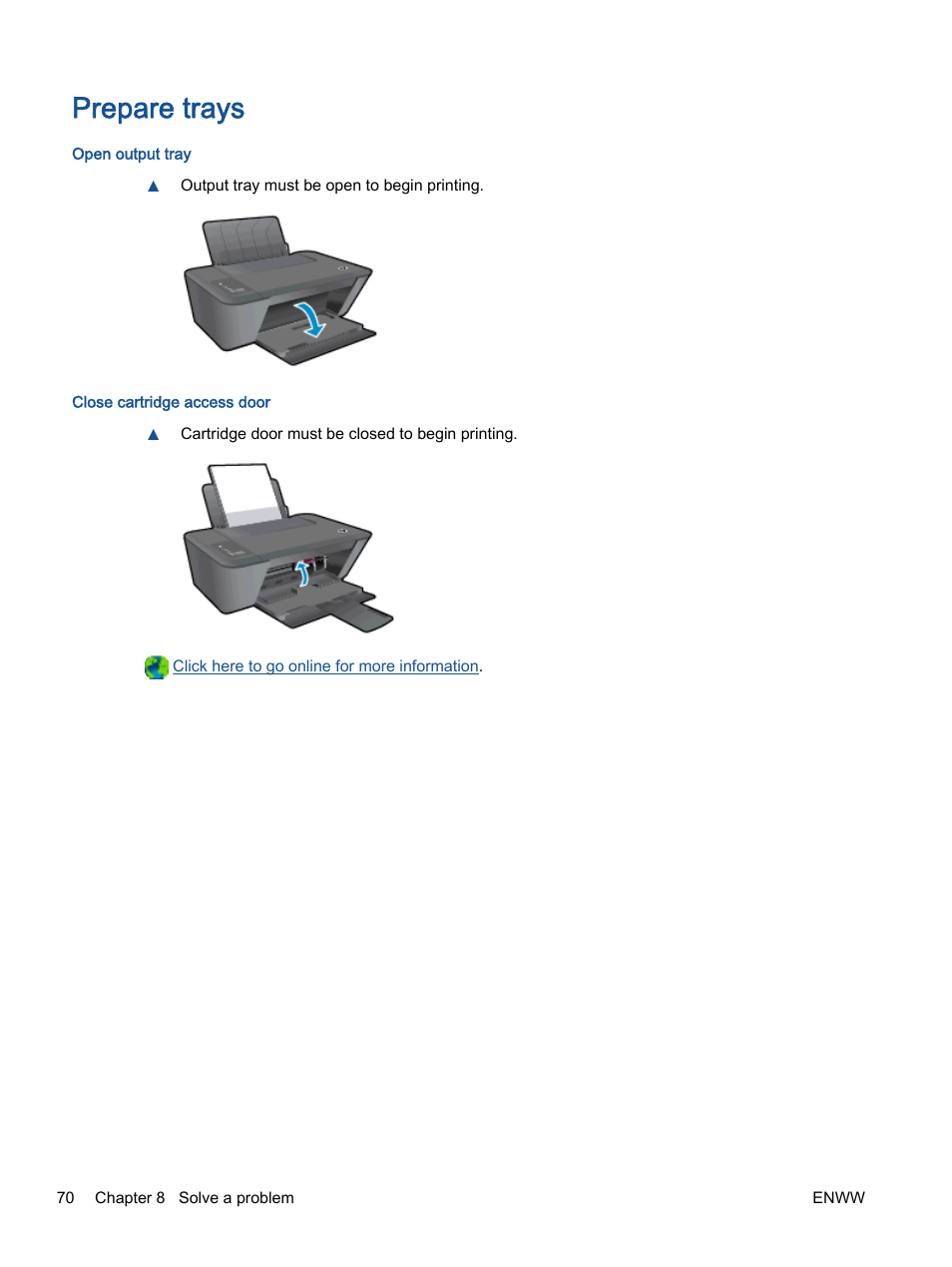 Prepare trays | HP Deskjet 2540 All-in-One Printer User Manual | Page 74 / 102